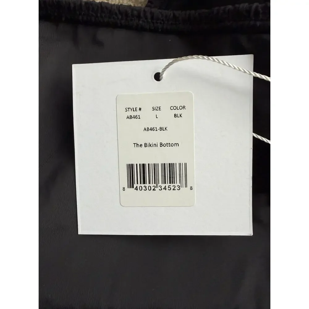 Andie x Mindy The Bikini Bottom NWT size XL in Black Textured Swimsuit